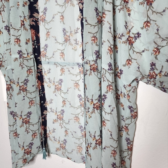 Daniel Rainn DR2 Tie Waist Chiffon Top Kimono Coverup Size 2X Floral - Picture 10 of 17
